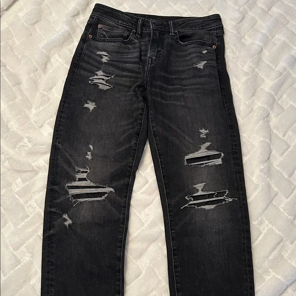 American Eagle Outfitters Men’s Charcoal Distressed Denim size 28/30 - Picture 5 of 8